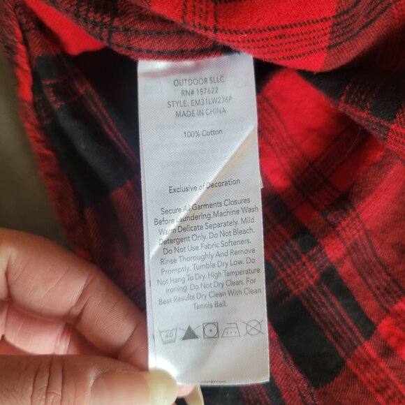 Eddie Bauer Shirt Mens L Red Plaid Button Up Cotton Camping Outdoor Casual Top - Picture 6 of 11
